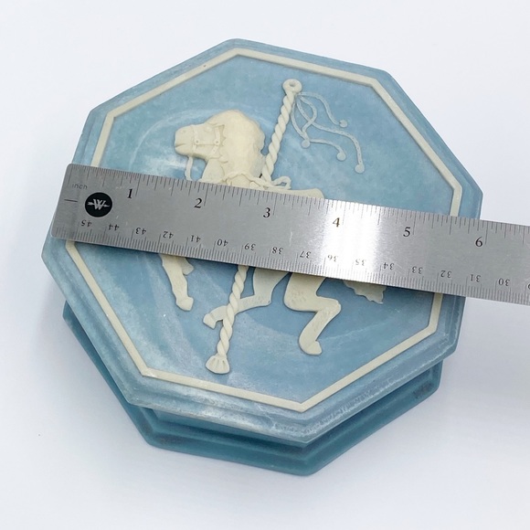 Carousel Horse Blue Soapstone Trinket Box by Design Gifts International Inc. - Picture 8 of 10